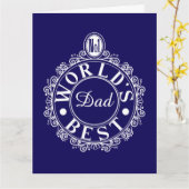 世界で最高のパパ カスタムタイポグラフィー 白プリント カード (黄色い花)