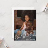 世界で最高のパパ カスタムフォト カード (正面/裏面インサイチュ)