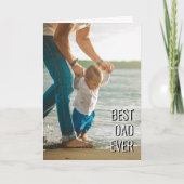 世界で最高のパパ カスタム写真 カード (正面)