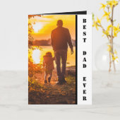 世界で最高のパパ カスタム写真 父の日のギフトカード カード (黄色い花)