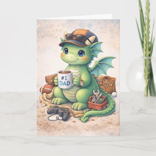 世界で最高のパパ コーヒーマグ 面白い 父の日 グリーティングカード (正面)