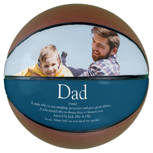 世界で最高のパパ ダディー 父親の定義 フォト ブルー バスケットボール (正面)