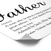 世界で最高のパパ、ダディ、お父さんの定義スクリプト ポスター (角)