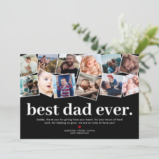 世界で最高のパパ ファーザーズデーの写真コラージュ カード (スタンド正面)