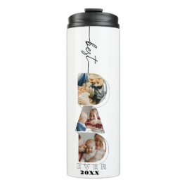 世界で最高のパパ フォトコラージュ ギフト 手紙 3 枚の写真 タンブラー