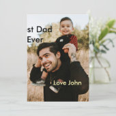 世界で最高のパパ フォト アルバム 名前 シンプル 招待状 (スタンド正面)