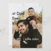 世界で最高のパパ フォト アルバム 名前 シンプル 招待状 (裏面)