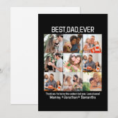 世界で最高のパパ フォト コラージュ 父の日 9枚の写真 シーズンカード (正面/裏面)