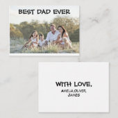 世界で最高のパパ フラット ノート カード (正面/裏面)