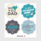 世界で最高のパパ |レトロ父の日のステッカー シール (シート)