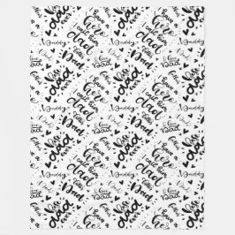 世界で最高のパパ ワードアート 黒 白 父の日 フリースブランケット