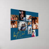 世界で最高のパパ | 敬老の日 多写真 ゴールド コラージュ 箔ポスター (レイダウン)