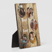 世界で最高のパパ　木製背景　オールドイエロー フォトプラーク (側面)