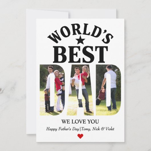 世界で最高のパパ 父の日の写真コラージュ シーズンカード (正面)