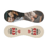 世界で最高のパパ 赤いハート 父の日の2枚の写真付き 野球ボール (パネル)