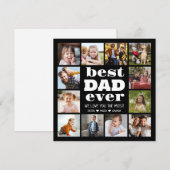 世界で最高のパパ　12枚の写真のコラージュ シーズンカード (正面/裏面)