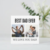 世界で最高のパパ 2枚の写真を飾るファーザーズデーのギフト シーズンカード (スタンド正面)