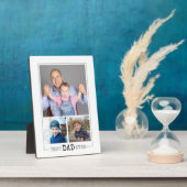 世界で最高のパパ 3枚の写真のホワイトコラージュ フォトプラーク (側面)