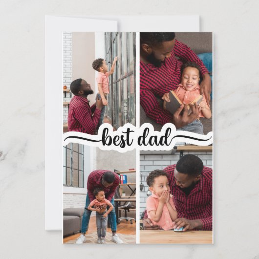 世界で最高のパパ　4枚の写真の特別なコラージュ ノートカード (正面)