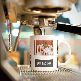 世界で最高のパパ 5枚の写真でパーソナライズされた コーヒーマグカップ