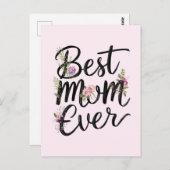 世界で最高のママ フラワーデザイン ポストカード (正面/裏面)