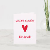 世界で最高の人! | 赤いハート 父の日のカード カード (正面)