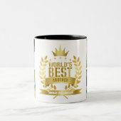 世界で最高の兄貴4枚の写真コラージュ ツートーンマグカップ (中央)