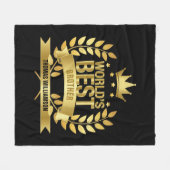 世界で最高の兄貴 ブラックとゴールド ファン フリースブランケット (正面(横))