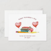 世界で最高の先生 | クラスルームバレンタイン ノートカード (正面/裏面)