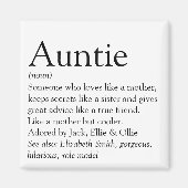 世界で最高の叔母、いとこのおばさん定義 マグネット (正面)