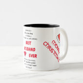 世界で最高の夫 & タキシードのシルエットの男 ツートーンマグカップ (正面右)