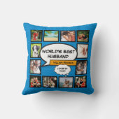 世界で最高の夫 ファン クール フォト コラージュ クッション (裏面)