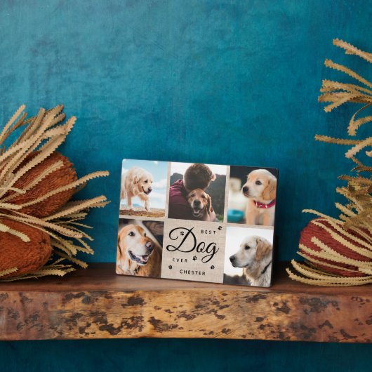 世界で最高の愛犬メモリアル モダン フォト コラージュ フォトプラーク (側面)