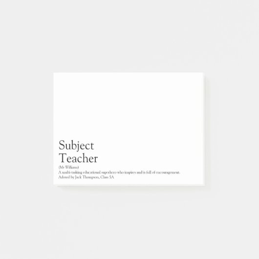 世界で最高の教師の定義 ポストイット (正面)