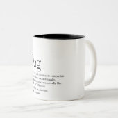 世界で最高の犬の定義を掲げる、かわいい楽しい名言 ツートーンマグカップ (正面右)