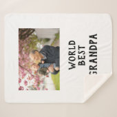 世界で最高の祖父の写真 名前 父の日の祖父 シェルパブランケット (正面(横))