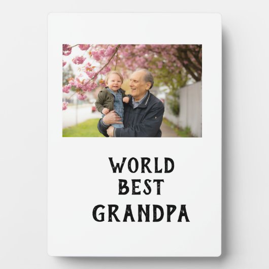 世界で最高の祖父の写真 名前 父の日の祖父 フォトプラーク (正面)