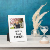 世界で最高の祖父の写真 名前 父の日の祖父 フォトプラーク (側面)