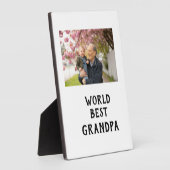 世界で最高の祖父の写真 名前 父の日の祖父 フォトプラーク (側面)