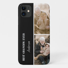 世界で最高の祖父 エバー モダン 2 枚写真 コラージュ iPhone 11 ケース