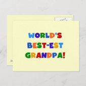世界で最高の祖父 ブライトカラー ギフト ポストカード (正面/裏面)