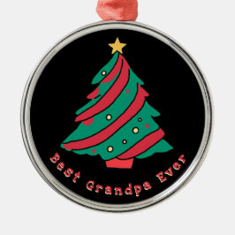 世界で最高の祖父 | 黒のクリスマスツリー メタルオーナメント