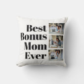 世界で最高の義理の母 母の日 3枚の写真のコラージュ クッション (正面)