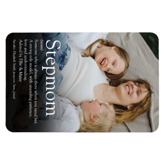 世界で最高の義理の母、継母の定義写真 マグネット (横)