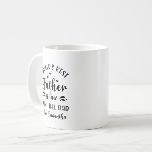 世界で最高の義理の父親へ 面白い父の日ギフト コーヒーマグカップ (正面左)