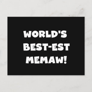 世界で最高のMemaw 黒と白のTシャツ ポストカード