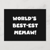 世界で最高のMemaw 黒と白のTシャツ ポストカード (正面)