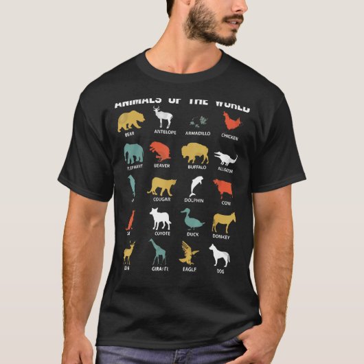 世界で珍しい動物 Tシャツ (正面)