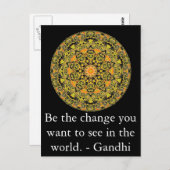 世界で見たい変化になろう。ガンディ ポストカード (正面/裏面)