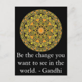 世界で見たい変化になろう。ガンディ ポストカード (正面)